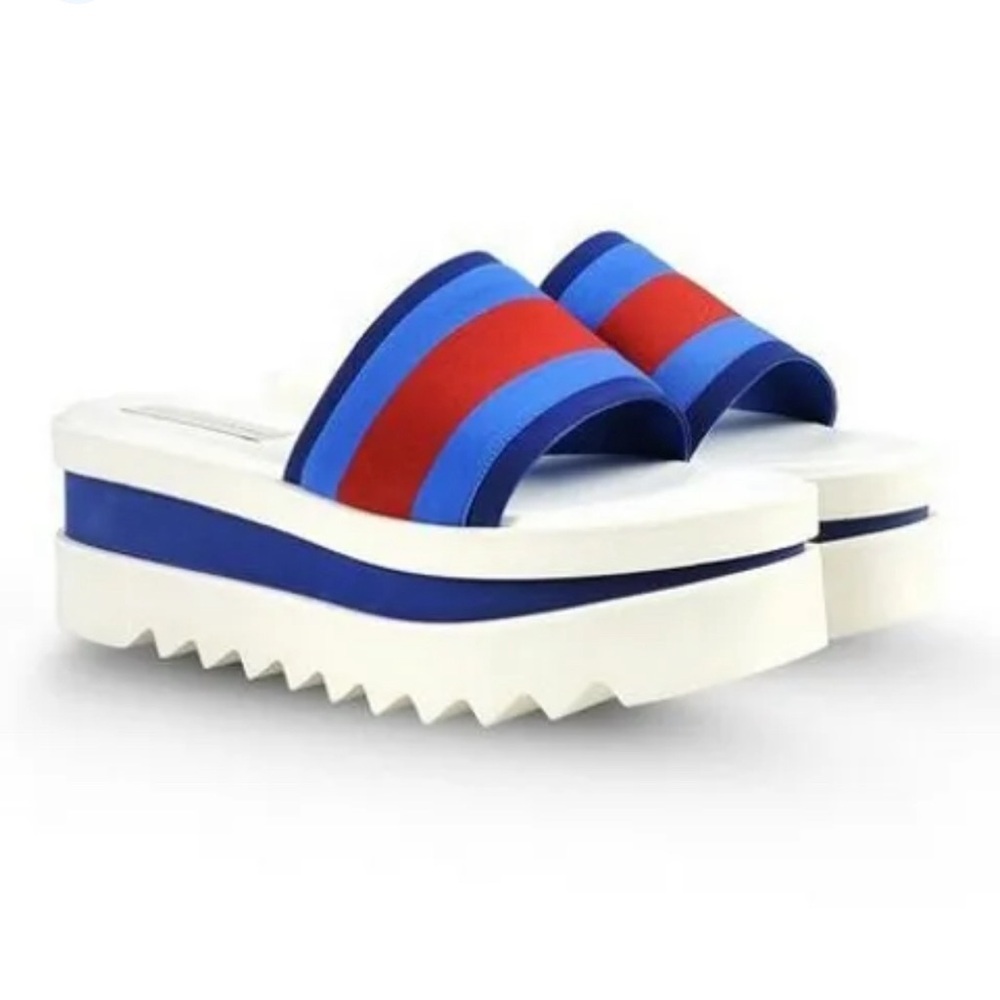 Stella Mccartney Color Block Canvas Platform Slid… - image 5